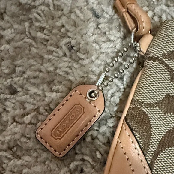 Coach Tan and Brown Signature Wristlet - Picture 2 of 7